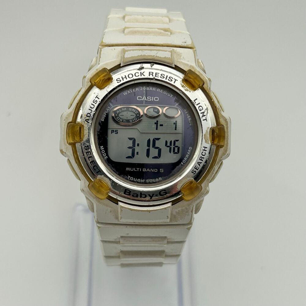Casio Baby-G Tough Solar White Digital Watch Working New Battery